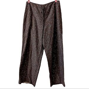 𝅺LOVELY by Mitchell Gross Cropped Brown Cotton Lace Lined Pants Size 14